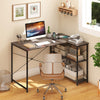 Home Office Computer Desk with Reversible Adjustable Storage Shelves