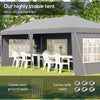 3 x 6m Heavy Duty Gazebo Marquee Party Tent with Storage Bag Grey