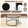 Round Coffee Table Set of 2 80 & 60 CM Circle Cocktail Table-Coffee