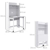 Computer Desk with Foldable Desktop and Storage Shelves, Study Table, White