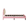 Single Bed Frame 3ft PU Leather Upholstered Bed with Adjustable Headboard Pink