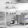 92CM 2-Tier Prep Table Stainless Steel Work Table Overshelf w/ Adjustable Shelf