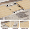Extendable Dining Table Set w/ 2 Benches&2 Stools, Office Desk Seats 4-8 Persons