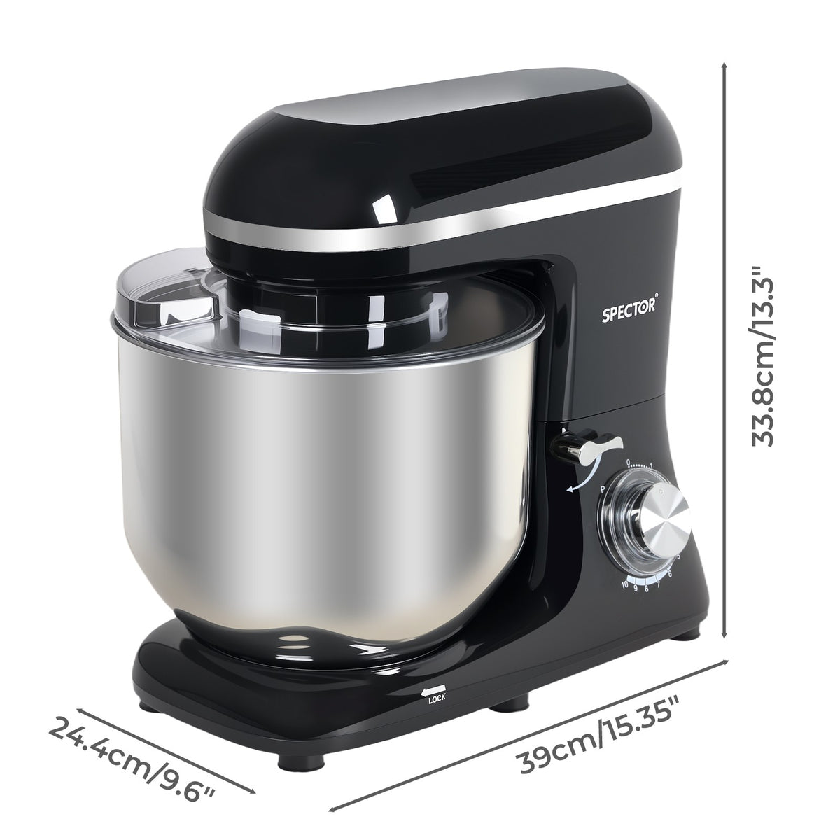 Spector Electric Food Stand Mixer 8L Stainless Steel Mixing Bowl 1300W ...