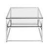 Balnain Clear Glass Coffee Table With Chrome Frame