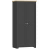 172cm Wooden Storage Cabinet Cupboard With 2 Doors 4 Shelves Black
