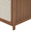 Shoe Cabinet Storage Organizer 4 Rattan Door Cupboard Footwear Stand Wooden Unit
