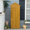 Wooden Garden Storage Shed Tool Cabinet w/ Lockable Door Roof 191.5 X 79 X 49 cm