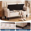 51" Upholstered Ottoman Bench – Storage Bench for Bedroom End of Bed Grey Fabric