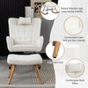 NURSING ROCKING CHAIR WITH HIGH BACKREST AND FOOTSTOOL ROCKING CHAIR FOR NURSERY