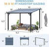 Aluminium Lean-To Gazebo, Wall-Mounted Hardtop Roof Pergola for Garden & Patio