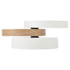 Round Rotating Coffee Table w/ 360° Swivel Layer & Storage, White + Wood Grain