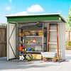 Outdoor Storage Shed, 7.5 x 4.3ft Metal Garden Shed, Green