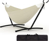 Double Hammock with Steel Stand, 350 lb Capacity, Portable In/Outdoor Carry Bag
