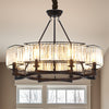 Modern Farmhouse Crystal Chandelier Black Antique Pendant Light Ceiling Fixture