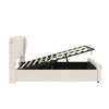 Double Bed Storage Bed Frame w/ Diamond Tufted Headboard, USB-C Charging, Beige