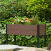 Elevated Raised Garden Bed with Storage Shelf Wood Look Planter Garden Pot Boxes