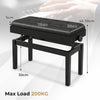 Heavy Duty Adjustable Wooden Piano Bench Double Piano Seat w/Storage
