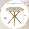 90CM Wood Dining Table Round Kitchen Table for 2-4 People-Brown