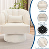 360° Swivel Accent Chair Upholstered Barrel Chair w/Striped Backrest Living Room