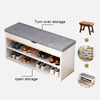 Wooden Shoe Bench Shoes Storage Bench with Padded Seat & Open Shelf for Hallway
