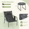3 Piece Outdoor Patio Metal Chair & Coffee Table Set Bistro Set