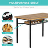 4-Piece Dining Table Set with Storage Rack, 4 Wood Chairs Kitchen Furniture