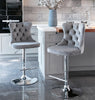 Velvet Swivel Bar Stools Set of 2 Swivel Kitchen Barstools Bar Chairs Grey Black