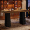 63-Inch Farmhouse Bar Table, Wood Counter Height Table for Kitchen Pub,Brown
