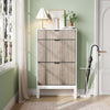 Shoe Storage Cabinet for Hallway,Shoe Cupboard w/ 2 Flip Drawers&Pull-out Drawer