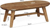 120CM Solid Wood Oval Coffee Table Modern Accent Center Table for Living Room
