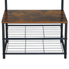 Coat Rack Stand with Shoe Storage Bench 9 Hooks Rustic 2 Colours Entrance Hall