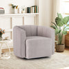 Modern Upholstered Sherpa Swivel Barrel Accent Chair