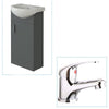 Bathroom Cabinet Vanity Unit Sink Basin Storage Free Standing Cloakroom Grey