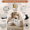 Corner Sofa Bed 3 Seater Sofa with Storage & Bed Function for Small Space, Beige