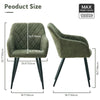 2pcs Dining Chairs Set Faux Leather/Velvet Padded Metal Legs Restaurant Armchair