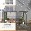 Aluminium Lean-To Gazebo, Wall-Mounted Hardtop Roof Pergola for Garden & Patio