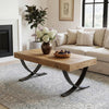 47.24-Inch Rectangle Coffee Table Industrial Wooden Center Table for Living Room