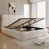 Upholstered Hydraulic Storage Bed Double 4ft6 with Velvet Headboard 135x190 cm