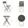 3PCS Dining Table Set Metal Table 2 Chairs Compact Space Saving Kitchen Bistro