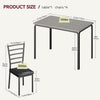 5PCS Wooden Dining Table Set for 4,Kitchen Table&Chairs Set w/Upholstered Seats