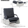 Upholstered Plush Rocking Recliner Accent Reading Chair w/ Footrest Side Pocket