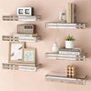 Mirrored Diamond Crush Floating Wall Shelf Crystal Modern 38x15cm Sparkly Bling