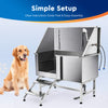 50" Dog Grooming Bath Tub 176lbs Load Capacity S-Trap Drainage Stainless Steel