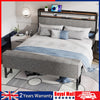 Double Bed Upholstered bed frame with Storage Headboard & Footboard Metal Ptybkd