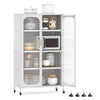 5-Tier Tall Kitchen Pantry with Adjustable Shelves and Semi-Transparent Doors-Wh