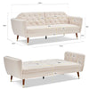 3 Seater Velvet Sofa Bed Click Clack 5 Colour Luxury Button Tufted Sleeper Couch