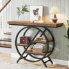 100cm Console Table, 4- Tier Industrial Entryway Table w/ Metal Frame for Foyer