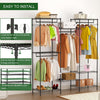 Heavy Duty Garment Rack Clothes Rack with Adjustable Shelf Hanging Rails Hooks