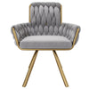 6 PCS ROTATABLE DINING CHAIRS VELVET PADDED METAL LEGS KITCHEN SWIVEL CHAIR GREY